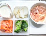 鶏肉と蕪とブロッコリーのミルクスープ作り方1写真