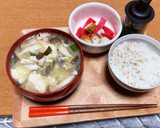 今日のみそ汁。サバ缶と厚揚げ味噌汁作り方7写真