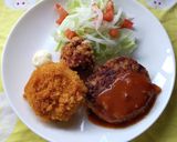 ミートソースがけのハンバーグ♪作り方2写真