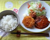 ミートソースがけのハンバーグ♪作り方6写真