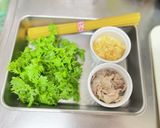 ワンパン♪わさび菜と豚バラのパスタ作り方1写真