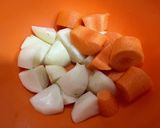 マーガリンで野菜を揚げ焼き豚しゃぶカレー作り方2写真