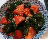 簡単！美味♪トマトとわかめの生姜ごま和え作り方3写真