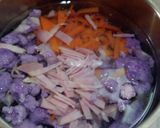 紫カリフラワーのクリームスープ【自分メモ作り方3写真