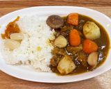 マーガリンで野菜を揚げ焼き豚しゃぶカレー作り方15写真