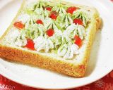 クリスマスカラーホイップトースト♪作り方3写真