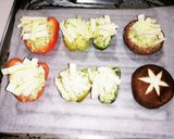 ミニパプリカ、ピーマンの卵チーズ焼き作り方4写真