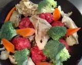 1人分レシピフライパンで6分蒸し牛ひき肉作り方3写真