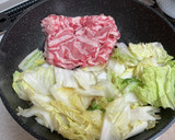 ＊甘辛食堂＊焼き白菜と牛肉のすき焼き風＊作り方3写真