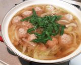 蓮根入り肉だんごの白菜鍋☆レシピ投稿祭作り方6写真