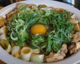 鶏とネギだけ！すき焼き風「鍋焼きうどん」作り方7写真