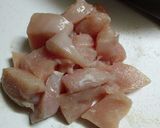 春菊サラダin鶏むねモッツァレラりんご作り方2写真