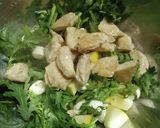 春菊サラダin鶏むねモッツァレラりんご作り方5写真