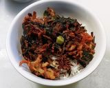 一口かき揚げで★春菊のかき揚げ丼★作り方1写真