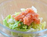 白菜の葉先を使ってからし明太子和え♪作り方4写真