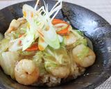 レンジで手早く１品☆エビと白菜の中華丼作り方5写真
