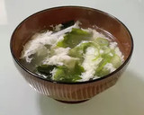 卵白消費☆ワカメと小ねぎのスープ♪作り方5写真