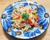 ベーコンと冷凍の里芋とパプリカのパスタ作り方8写真
