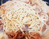 ☆豆乳で☆汁なし！豚キムチクリーム麺作り方3写真