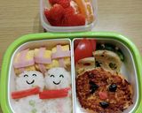 3歳8ヶ月と1歳8ヶ月クリスマスお弁当作り方2写真