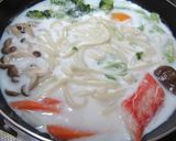 牛乳＋白だしで、具だくさんの煮込みうどん作り方3写真