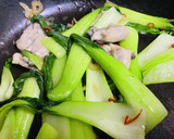 牡蠣と青梗菜の中華風ペペロンチーノ作り方5写真