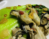 牡蠣と青梗菜の中華風ペペロンチーノ作り方6写真
