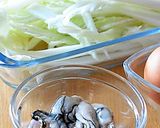 細切り白菜で牡蠣入りかき玉うどん風♪作り方1写真