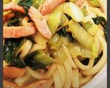 チンゲン菜のオイスター醤油焼きうどん♪作り方16写真