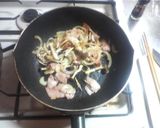 キノコとベーコンの納豆パスタ作り方1写真
