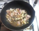 キノコとベーコンの納豆パスタ作り方2写真