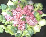 ブロッコリーと豚こま肉の焼肉のたれ炒め作り方3写真