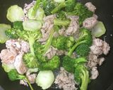 ブロッコリーと豚こま肉の焼肉のたれ炒め作り方4写真