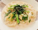 レンジで春菊のキムチチーズクリームうどん作り方5写真