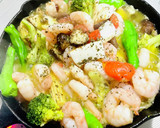 野菜たっぷりエビのアヒージョ作り方7写真