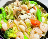 野菜たっぷりエビのアヒージョ作り方8写真
