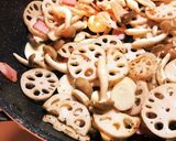 蓮根ベーコン&木の子のレモン風味炒め作り方4写真