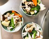 簡単きな粉梅ドレ味豚こま大根青椒肉絲風作り方11写真