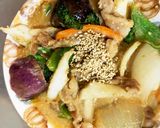簡単きな粉梅ドレ味豚こま大根青椒肉絲風作り方17写真