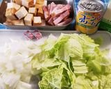 白菜と厚揚げのコーンクリーム仕立て作り方1写真