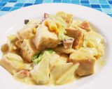 白菜と厚揚げのコーンクリーム仕立て作り方10写真