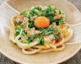 レンジで、豚にらジャージャーうどん作り方5写真