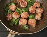 ☆簡単☆豚こまボールのガリマヨポン焼き作り方5写真