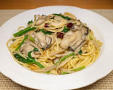 牡蠣とほうれん草とごぼうのパスタ作り方11写真