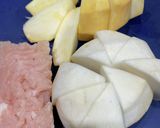 かぶと鶏ひき肉のあんかけ煮作り方2写真
