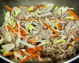 旬の長ねぎと牛肉・パプリカの塩麹炒め作り方3写真