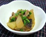 大根と豚肉の中華風こっくり煮込み。作り方4写真