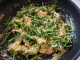 豆苗としらすの卵炒め