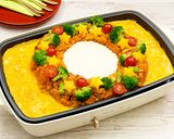 クリームチーズソースのリースオムライス作り方19写真
