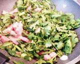 春菊とベーコンのペペロンチーノ作り方5写真